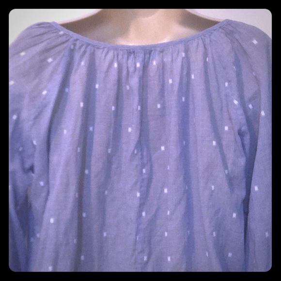 J. Crew chambray peasant poet raglan dolman top - Picture 6 of 7